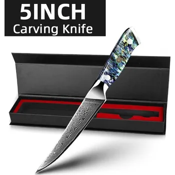 Kuchyňský nůž Damascénský kuchyňský nůž vg10 vrstvený | kuchyňské potřeby, nože - 5palcová řezba