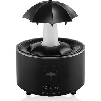 Zvlhčovač vzduchu Kreativní aroma difuzér se světlem a dešťovými kapkami | zvlhčovač vzduchu 3 ks - černý , EU