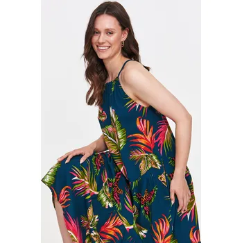 Dámské šaty Top Secret dámské midi šaty vzorované petrolejové Velikost: 36