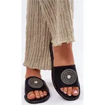 Dámské Pantofle Na Plochém Podpatku S Ozdobou S.Barski KV51-013 Barva: Černá, Velikost: 38