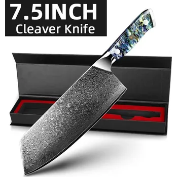 Kuchyňský nůž Damascénský kuchyňský nůž vg10 vrstvený | kuchyňské potřeby, nože - 7,5palcový sekáček