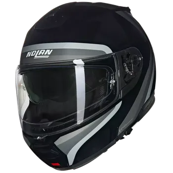 Helma na motorku Výklopna helma Nolan N100-6 Assoluto N-com černá/bílá 349 M