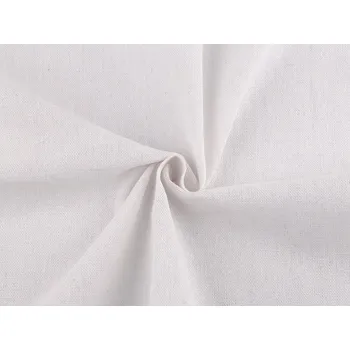 Lněná látka dekorační, barva 9 bílá