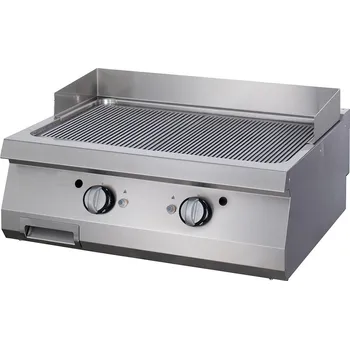 Kuchyňský gril Maxima Grilovací pánev Premium s drážkami Chrome - plynová - dvojitá jednotka - hloubka 90 cm