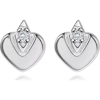 Náušnice Zlaté náušnice ve tvaru srdce z bílého zlata s kubickými zirkony