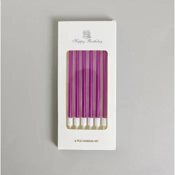 Dortová svíčka Dortisimo Svíčky Elegant fialové (6 ks)