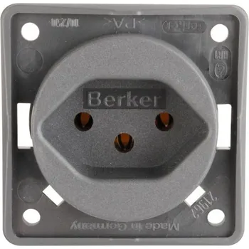 Elektrická zásuvka Vestavná zásuvka Berker 230V pro Švýcarsko - bez rámečku, baleno SB