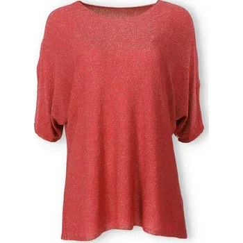 Dámský svetr Halenka oversize lurex DZ-8900 barva: červená