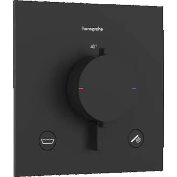 Vodovodní baterie Hansgrohe Ecostat Comfort E - Termostatická baterie pod omítku, pro 2 spotřebiče, matná černá 33716670