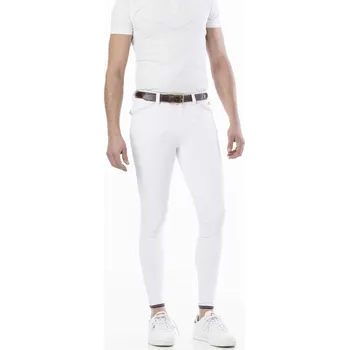 Jezdecké kalhoty EQUITHÈME Rajtky Eliot Equithème, s gripem na kolenou, pánské, bílé 40