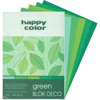 Papír Barevný papír A4 170g,20l 5 barev, GREEN