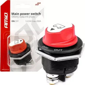 Autobaterie AMIO Hlavní vypínač autobaterie 12/24V max. 200A
