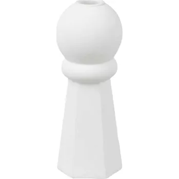 Svícen Svícen Geo Crown polyresin bílý 18cm Present Time (Barva-bílá)