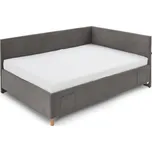 Antracitová čalouněná rohová dětská postel bez roštu 140x200 cm Cool – Meise Möbel ID_1694922