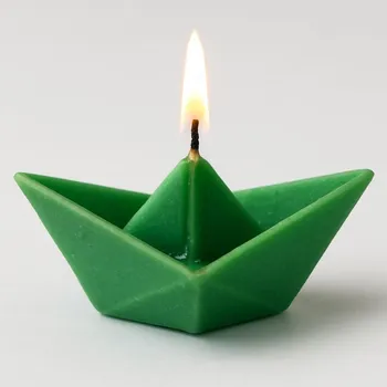Svíčka Vonná svíčka Plovoucí loď | 15 g | Svíčkománie3D | Barva: Zelená