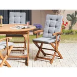 Sada 2 venkovních polstrů na sedadlo/opěradlo šedá melanž polyester všívaný silný polštář podsedák zahradní židle Beliani