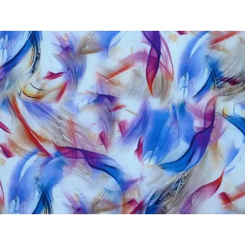 viskózová šatovka 3242 s modrým abstraktním vzorem