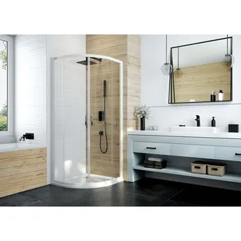 Sanplast Sprchový kout čtvrtkruhový KP4/BASIC, posuvné dveře, R550