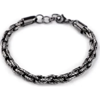 Náramek Pánský náramek z nerezové oceli, barva 2 stříbrná tmavá
