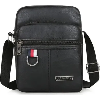 Pánská taška přes rameno z umělé kůže 20×15×9 cm Voděodolná kabelka s velkou kapacitou Hnědá i černá Ležérní venkovní brašna černá