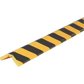 Dětská zábrana Černo-žlutá pěnová ochrana rohů zdí a stěn typ W - délka 100 cm, šířka 4,7 cm, výška 4,7 cm