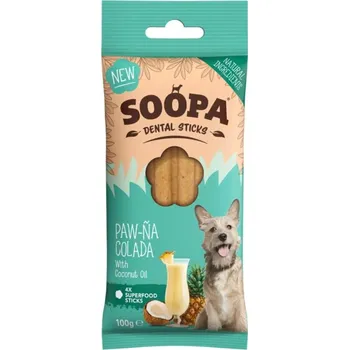 Pamlsek pro psa Soopa Pets Dentální tyčinky Soopa Paw-Na Colada 100 g