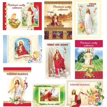 Pohlednice, velikonoční Glitry, mix, náboženské II.