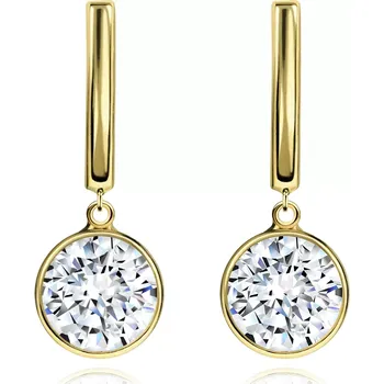 Náušnice Zlaté náušnice 14K vertikální oblouk s kubickými zirkony