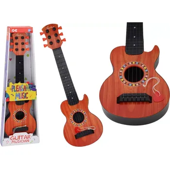 Hudební nástroj pro děti Dětská Hračka Kytara Dřevěná Oranžová