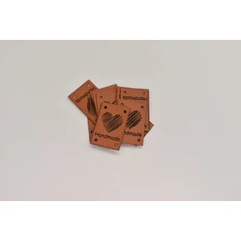 Štítek koženka, Handmade terra krátký (E) (Štítky na oblečení)