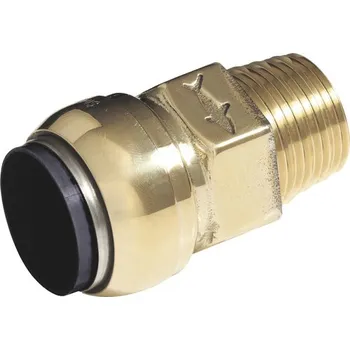 Instalatérský materiál Šroubový fitink SharkBite přechodová vsuvka spojovací kus mosaz 15 mm x 1/2" FE SBE111515M