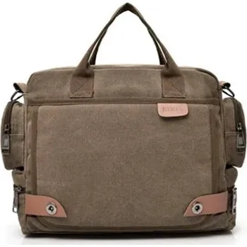 Značková pánská crossbody taška 35×29×13 cm Plátěná taška přes rameno Velká cestovní pánská kabelka Ležérní taška pro každodenní nošení hnědá