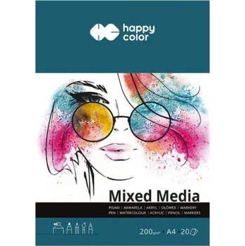 Blok MIX MEDIA BÍLÝ A4/200g,20l