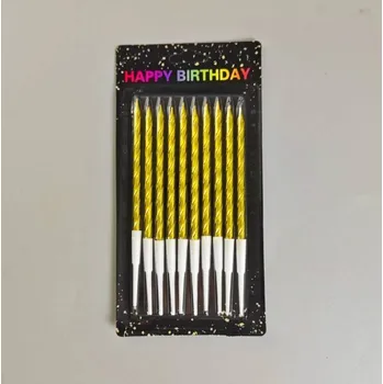 Dortová svíčka Dortisimo Svíčky spirálové zlaté (10 ks)