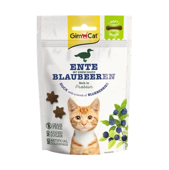 Pamlsek pro kočku Gimcat Soft Snacks kachna s borůvkami 60 g