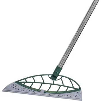 Vysavač na okno Silikonová stěrka na podlahu 30 x 83 cm Flexibilní stírací lišta Úklidová pomůcka na vodu Prach a nečistoty Dlouhá rukojeť Domácnost i dílna zelená