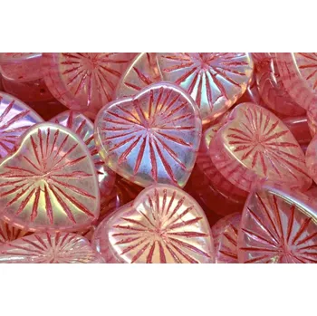 Korálek Korálky Kiwi Srdíčka č.2395 (18x18mm)