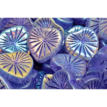 Korálek Korálky Kiwi Srdíčka č.2394 (18x18mm)