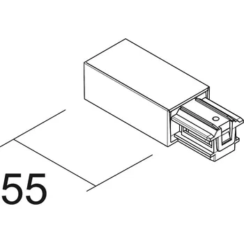 Lampička Ivela napájení vpravo SQUARE 48 V, bílá, plast