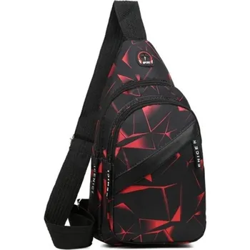 Kabelka Lehká unisex crossbody taška 31×16×8 cm Sportovní náprsní batoh přes rameno Venkovní cestovní taška se dvěma velkými kapsami pro muže i ženy červená