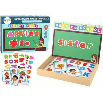 Desková hra LEAN Toys Sada výukových magnetických hlavolamů s multifunkční deskou