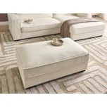 Taburet krémově bílý buklé čalounění obdélníkový podnožka minimalistický moderní styl obývací pokoj Beliani