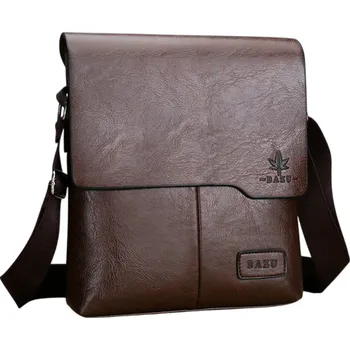 Luxusní pánská vintage taška přes rameno 22×26×5 cm Značková business crossbody taška z hnědé a černé syntetické kůže Elegantní brašna pro muže tmavě hnědá
