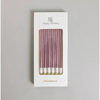 Dortová svíčka Dortisimo Svíčky Elegant růžové (6 ks)