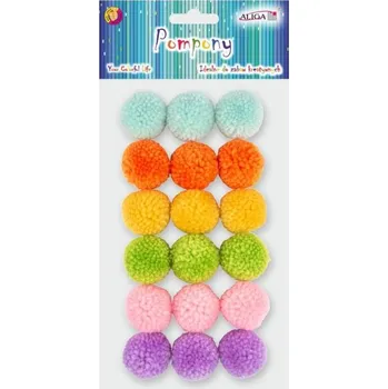 Bambulky 3cm,18ks vlněné, mix barev