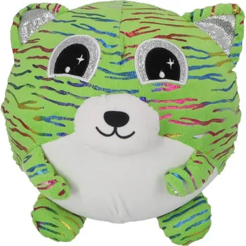 plyšák Plyšová skákací kulatá kočička s třpytivýma očima 23 cm