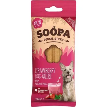 Pamlsek pro psa Soopa Pets Dentální tyčinky Soopa Jahodové Dog-Quiri 100 g