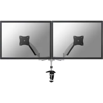 Monitor Neomounts FPMA-D950D/Držák displeje/na stůl/10-27"/svorka+průchodka/VESA 100X100/plyn. píst/nosn.2x9kg/2 displeje/stříbr