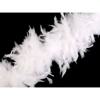 Boa - krůtí peří 90 g délka 1,8 m, barva 1 bílá