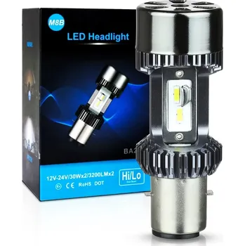 Auto-moto Interlook Motocyklová LED žárovka H4 | 3.200 lm | 6.000 K | silné potkávací a dálkové světlo 30 W | M8B-H4